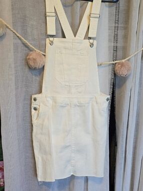 Love Tree The Emma White Denim Overall Skirt